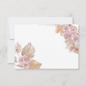 Boho Roze Bloemen Meisje 1e Heilige Communie RSVP- Bedankkaart (Achterkant)