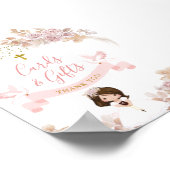 Boho Roze Bloemen Meisje Eerste Communie Kaarten & Poster (Hoek)