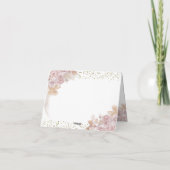 Boho Roze Bloemen Meisje Eerste Heilige Communie G Bedankkaart (Achterkant)