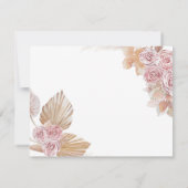 Boho Roze Bloemen Meisje EERSTE Heilige Communie K Bedankkaart (Achterkant)