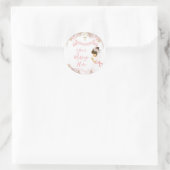 Boho Roze Bloemen Meisje EERSTE Heilige Communie K Ronde Sticker (Tas)