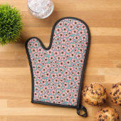 Boho Roze Bloemen Met Turquoise Blauwe Ovenwant (Top down)