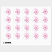 Boho Roze Bloemen Naaister Naaimachine Tailor Ronde Sticker (Vel)