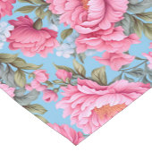 Boho roze bloemen op blauw korte tafelloper (Hoek)