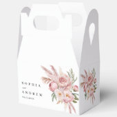 Boho roze bloemen pampas gras bruiloft bedankdoosjes (Open)