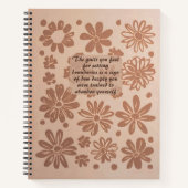 Boho Roze Bloemen Stempel Custom Quote Journal Notitieboek (Voorkant)
