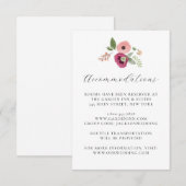 Boho  Roze Bloemen Trouwdetails Kaart (Voorkant / Achterkant)