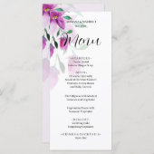 Boho Roze Bloemen Waterverf Handgeschilderd Menu (Voorkant / Achterkant)