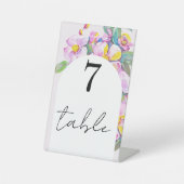 Boho Roze Bloemen Waterverf Modern Reclamebord Met Voetstuk (Voorkant)