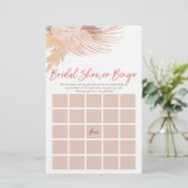 Boho roze bloemenbingo Vrijgezellenfeest spel Briefpapier (Staand voorkant)