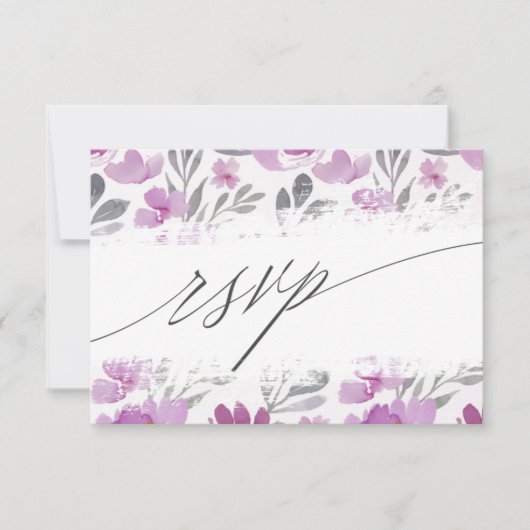 Boho roze bloemenbruiloft RSVP (Voorkant)