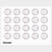Boho Roze Bloemenkrans Bruidsdouche Ronde Sticker (Vel)