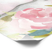 Boho roze bloemenolifant ballon Baby shower teken Foto Afdruk (Hoek)