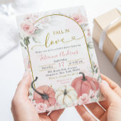 Boho roze bloemenpompoen Herfst in Love Shower Kaart