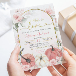 Boho roze bloemenpompoen Herfst in Love Shower Kaart