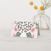 Boho roze bloementwee wilde safari behandelen tas  plaatskaartje (Achterkant)