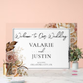 Boho roze bloemenwelkom bruiloft acryl bord (Huwelijk)