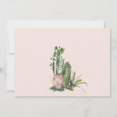 BOHO ROZE BLOEMENWOESTIJN CACTUS LOOF AQUEURREL SAVE THE DATE (Achterkant)
