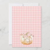 Boho roze bloemig klein pompoen Baby shower Kaart (Achterkant)