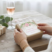 Boho Roze Bloemige Bruiloft Feest Vierkante Sticker