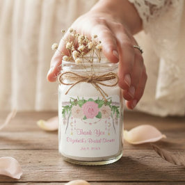 Boho Roze Bloemige Bruiloft Feest Vierkante Sticker