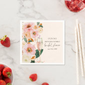 Boho Roze Bloemige Brunch & Bubbels Bruidsborrel Servet (Insitu)