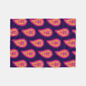 Boho Roze Bloemmotief Fleece Deken (Voorkant (Horizontaal))