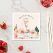 Boho Roze Bloemrijke Brunch & Mousserende Wijn Servet (Insitu)