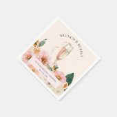 Boho Roze Bloemrijke Brunch & Mousserende Wijn Servet (Hoek)