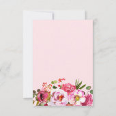 Boho Roze Bloemtypografie Trouw RSVP kaart (Achterkant)
