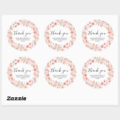 BOHO ROZE BLUSH WATERVERF BLOEMENKRANS RONDE STICKER (Vel)