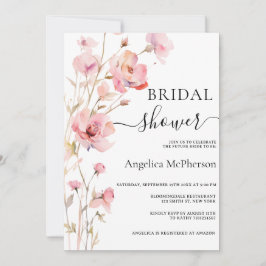 BOHO ROZE BLUSH WATERVERF FLOWERS VRIJGEZELLENFEES KAART