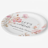 BOHO ROZE BLUSH WATERVERF WEIDEBLOEMEN PAPIEREN BORDJE (Gekanteld)