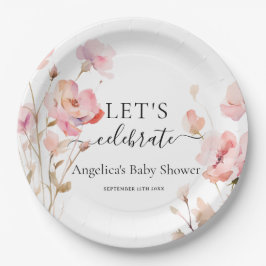 BOHO ROZE BLUSH WATERVERF WEIDEBLOEMEN PAPIEREN BORDJE