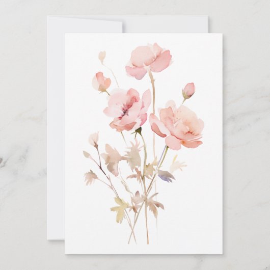 BOHO ROZE BLUSH WATERVERF WEIDEBLOEMEN ZOET 16 KAART (Achterkant)