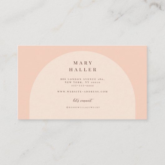 Boho roze boog Visitekaartje (Achterkant)