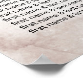 Boho Roze Bourgogne Roos Waterverf Bloemenbruiloft Poster (Hoek)