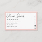 Boho roze branding moderne kalligrafie trendy meis visitekaartje (Achterkant)