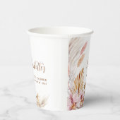 Boho roze bruin pampasgras | VRIJGEZELLENFEEST Papieren Bekers (Rechts)