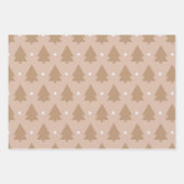 Boho Roze Bruin Wit Kerstbomen Vakantie Inpakpapier Vel (Voorkant 3)