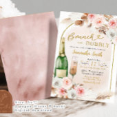 Boho Roze Brunch en Bruisende Bruiloftsshowers Kaart