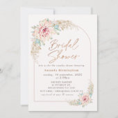 Boho Roze Cactus Roze Goud Bruiloft Borrel Borrel Kaart (Voorkant)