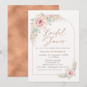 Boho Roze Cactus Roze Goud Bruiloft Borrel Borrel Kaart (Voorkant / Achterkant)