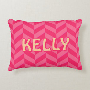 Boho Roze Chevron Ikat Geïnspireerd Patroon Rood A Accent Kussen