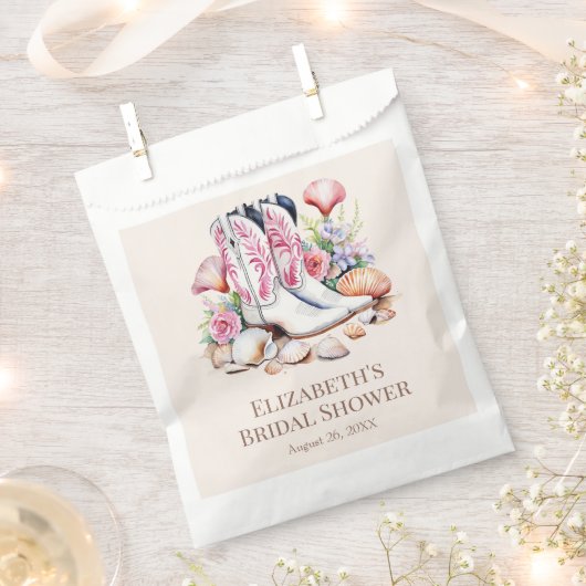 Boho Roze Coastal Cowgirl Boots Vrijgezellenfeest Bedankzakje (Geknipt)