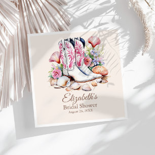 Boho Roze Coastal Cowgirl Boots Vrijgezellenfeest Servet