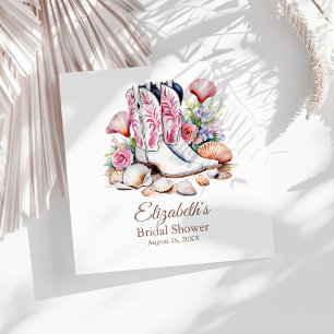 Boho Roze Coastal Cowgirl Boots Vrijgezellenfeest Servet