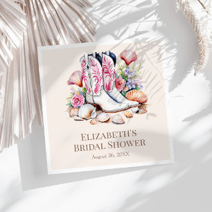 Boho Roze Coastal Cowgirl Boots Vrijgezellenfeest Servet