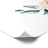 Boho Roze Crème Bloemen Welkom Trouwbord Poster (Hoek)