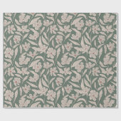 Boho Roze & Donkergroene met de Hand Getekende Blo Cadeaupapier (Vlak)